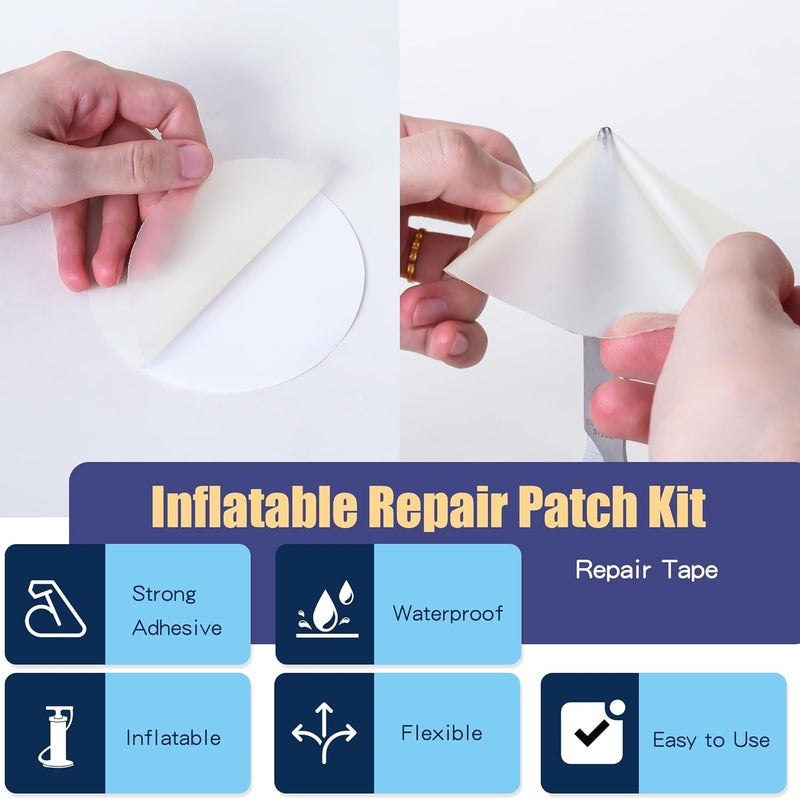 Breliter Inflatable Patch Repair Kit - Waterproof TPU Pool Repair Tape, Heavy Duty Repair Patch for Air Mattress, Bounce House, Inflatable Toys, Tent, Swimming Ring - 10 Packs of 2.5in x 2.5in, Round - Image 3